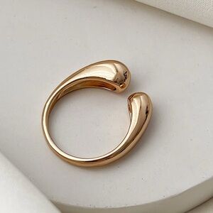 18k Gold Plated Open Adjustable Gold Ring Geometric Statement